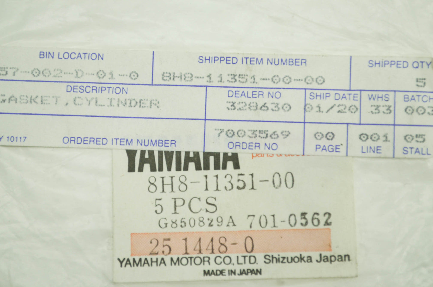 Cylinder Gasket NOS