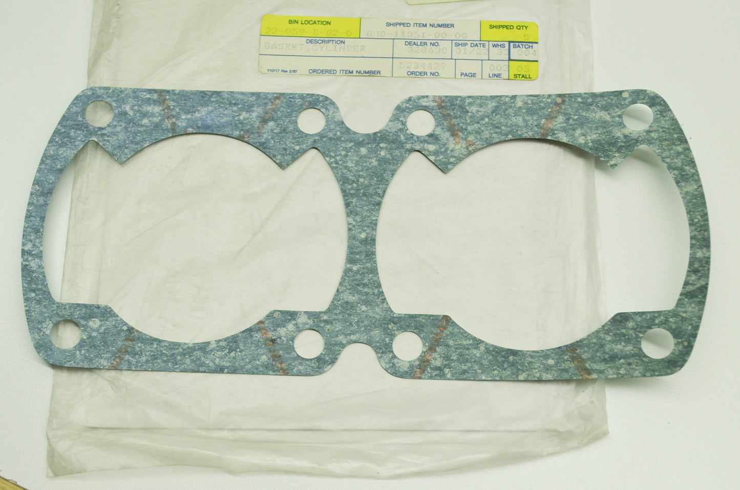 OEM Yamaha 8H0-11351-00-00 Cylinder Gasket NOS