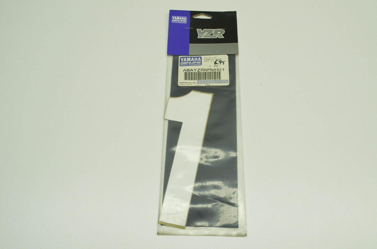 NEW OEM Yamaha YZR #1 Number Decal White NOS