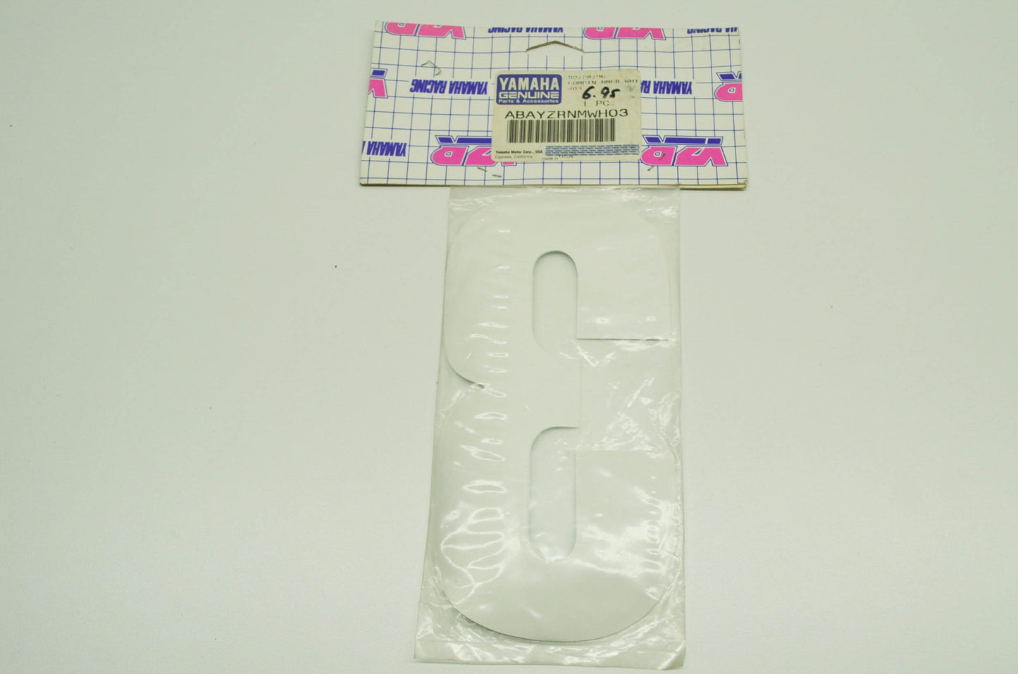 NEW OEM Yamaha YZR #3 Number Decal White NOS