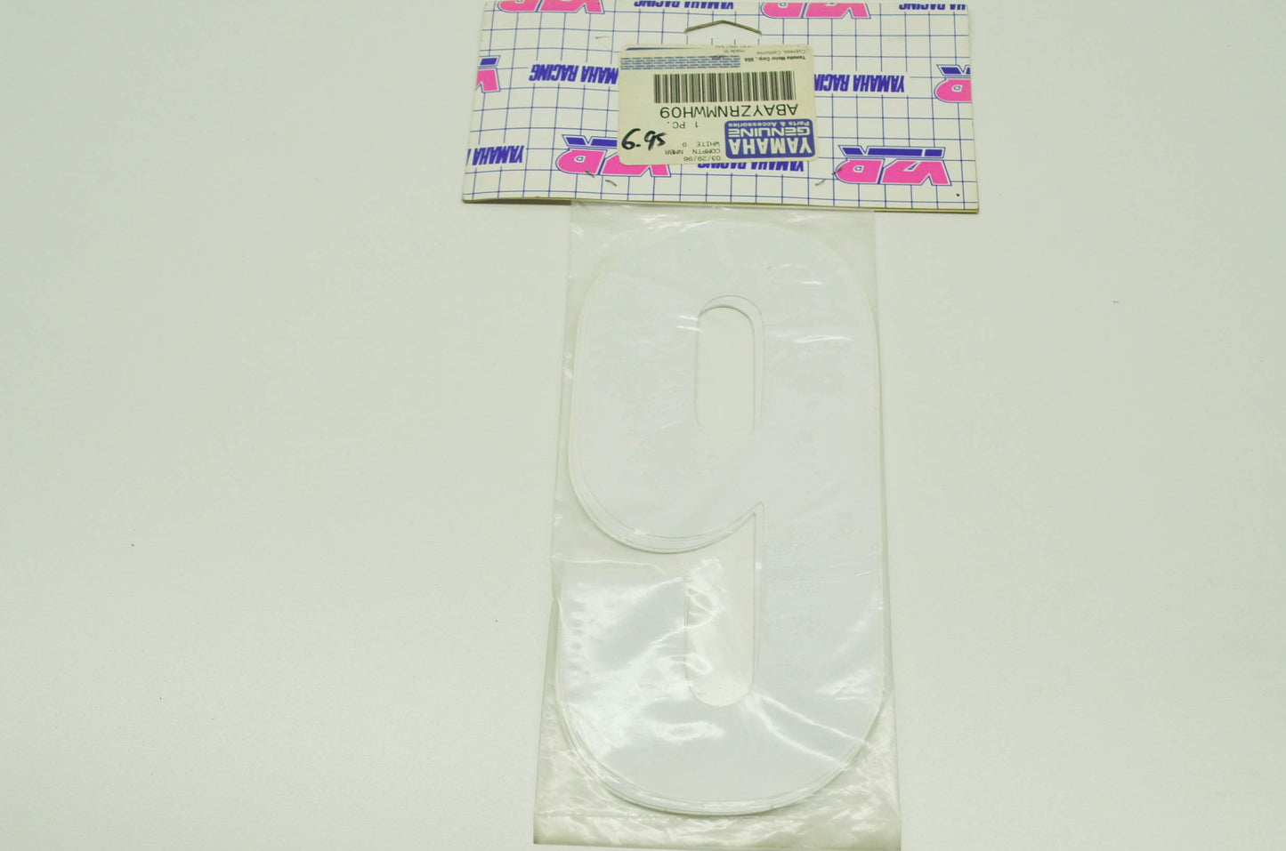NEW OEM Yamaha YRZ #9 Number Decal White NOS