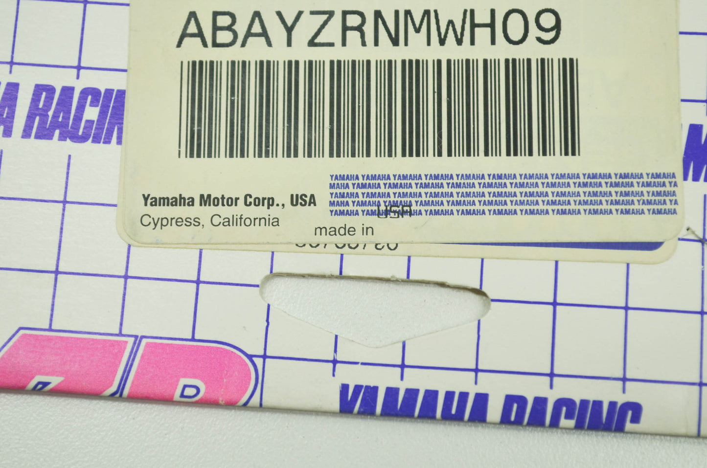 NEW OEM Yamaha YRZ #9 Number Decal White NOS