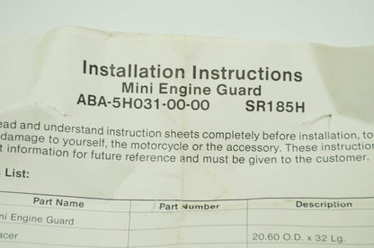 NEW OEM Yamaha Engine Guard Kit 1981 SR185 Mini NOS
