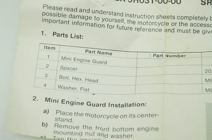 NEW OEM Yamaha Engine Guard Kit 1981 SR185 Mini NOS