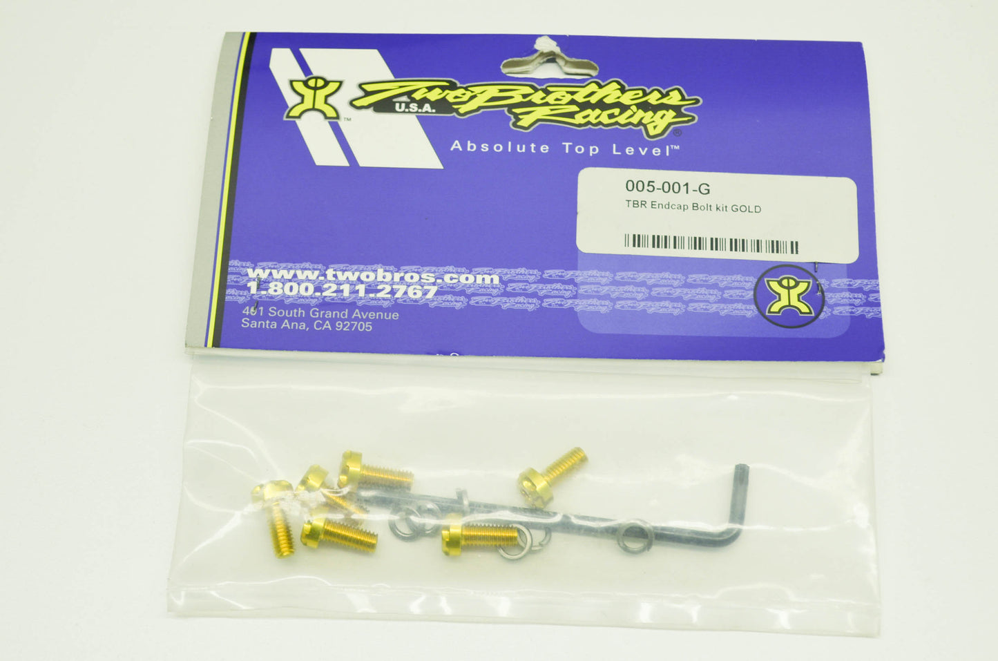 Racing Endcap Bolt Kit Gold M-Series Qty 6 NOS