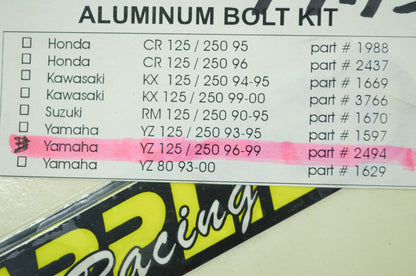 NEW Applied Racing Aluminum Bolt Kit 96-01 YZ WR 125 250 NOS