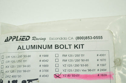 NEW Applied Racing Aluminum Bolt Kit 93-03 YZ80 NOS
