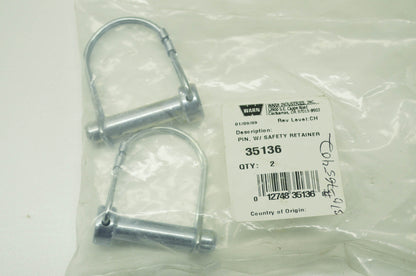 Push Tube Pin with Safety Retainer Qty 2 NOS
