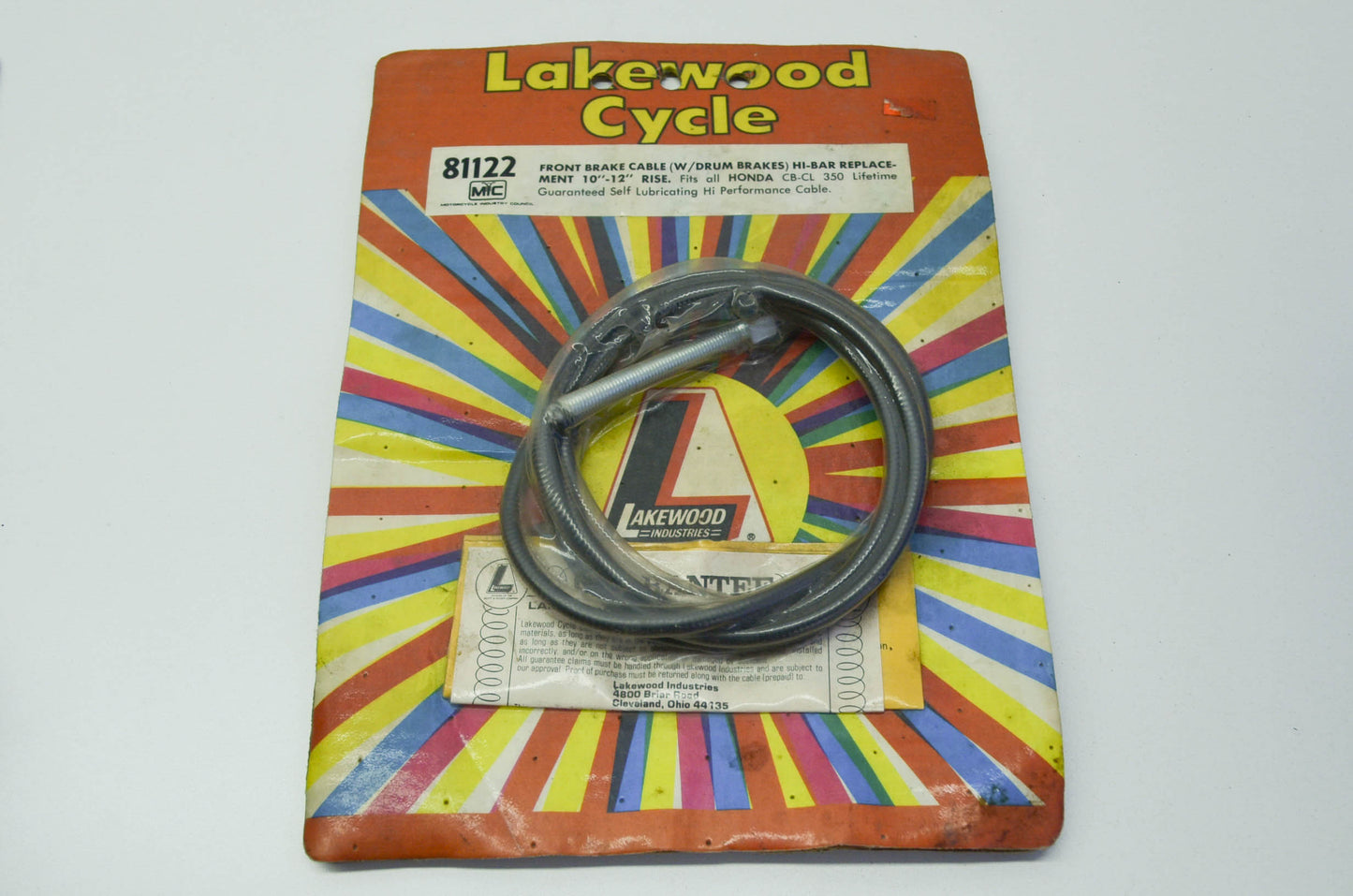 NEW Lakewood Front Brake Cable Honda CB CL 350 NOS