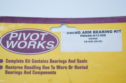 NEW Pivot Works Swing Arm Bearing Kit 98-99 Honda CR80R NOS