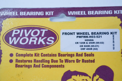 NEW Pivot Works Front Wheel Bearing Kit 95-02 Honda CR 125R 250R 500R NOS