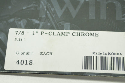 NEW Kuryakyn Clamp 7/8-1' Chrome P-Clamp NOS