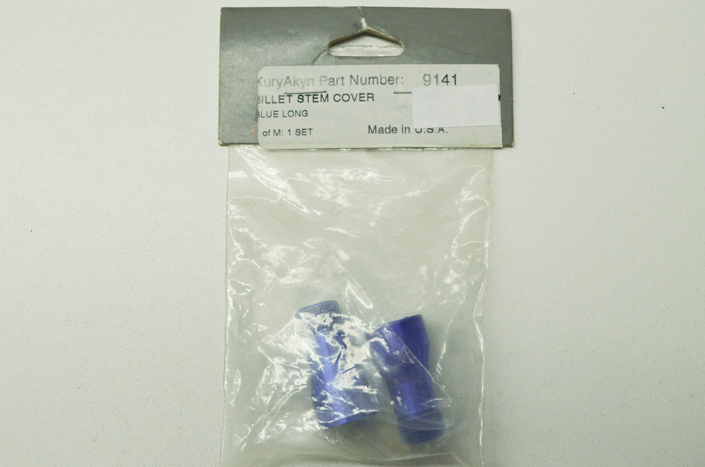 NEW Kuryakyn Valve Stem Covers Long Blue NOS