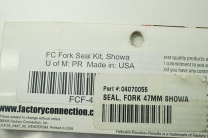 NEW Factory Connection Fork Seals 47mm Showa NOS