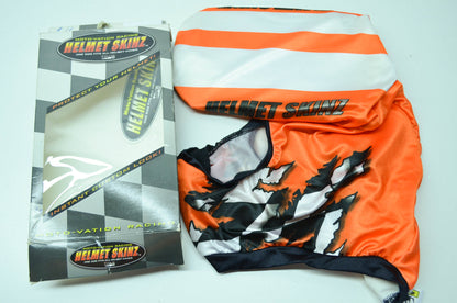 NEW Moto-Vation Helmet Skinz Orange Checkered Flag NOS