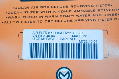 NEW Moose Air Filter 03-07 KLX100 DRZ110 Suzuki Kawasaki NOS