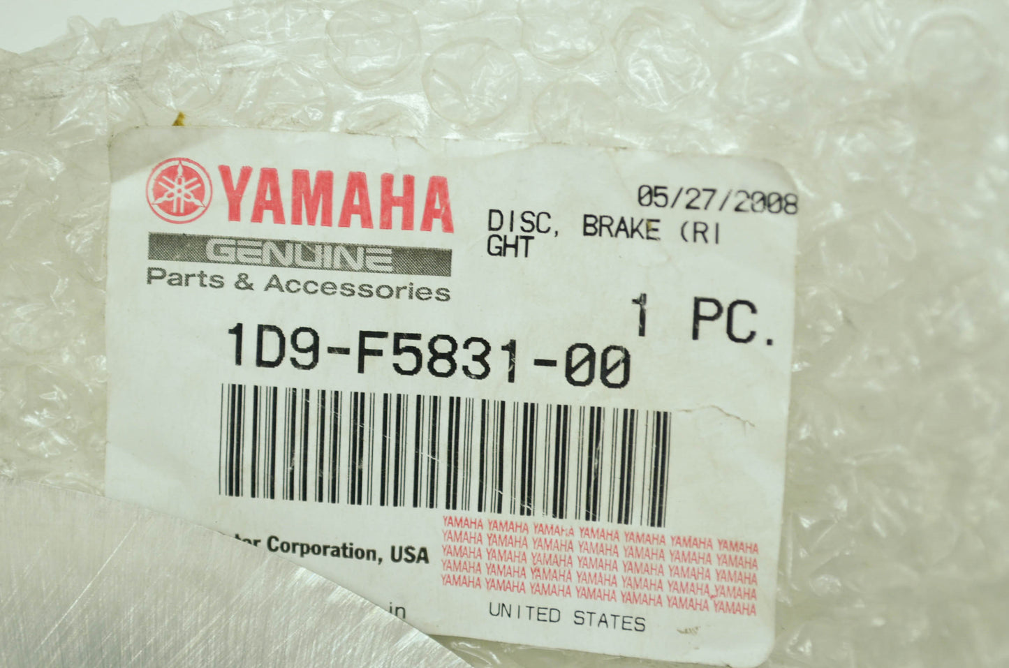 OEM Yamaha 1D9-F5831-00-00 Right Disc Brake NOS