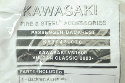 NEW OEM Kawasaki Passenger Backrest 2003 Kawasaki Vulcan Classic VN1600 NOS
