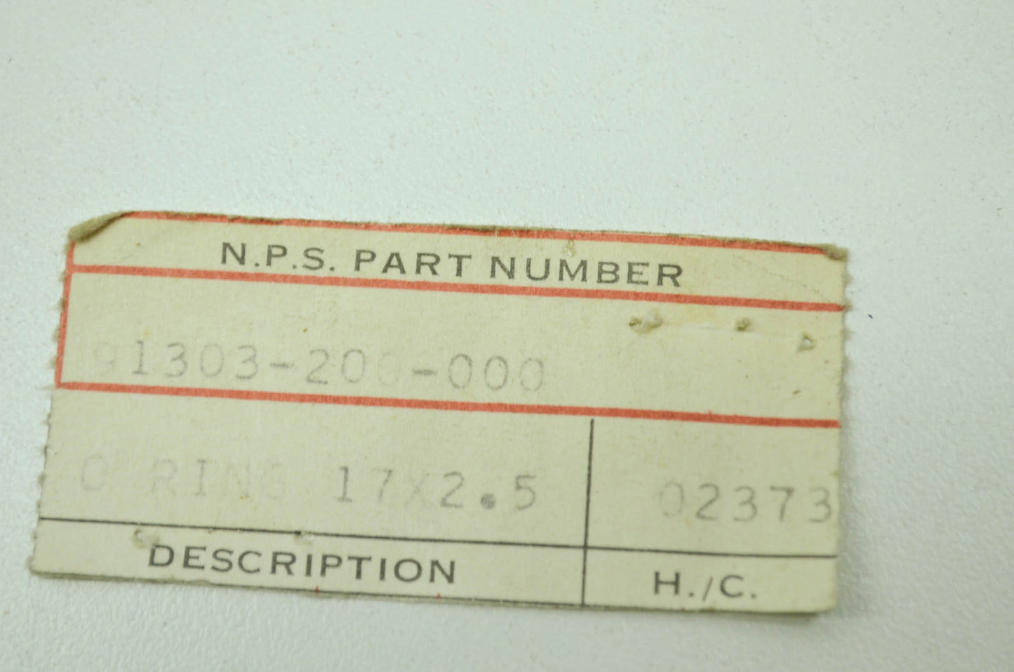 OEM Honda 91303-200-000 O-Ring (17.0X2.5) NOS