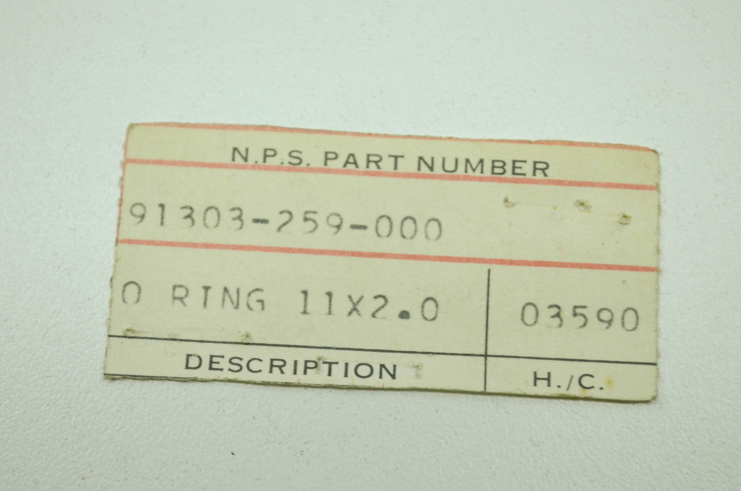 OEM Honda 91303-259-000 O-Ring (11X2.0) NOS