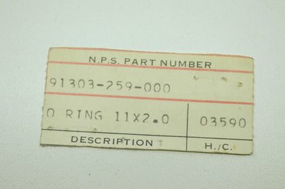 OEM Honda 91303-259-000 O-Ring (11X2.0) NOS