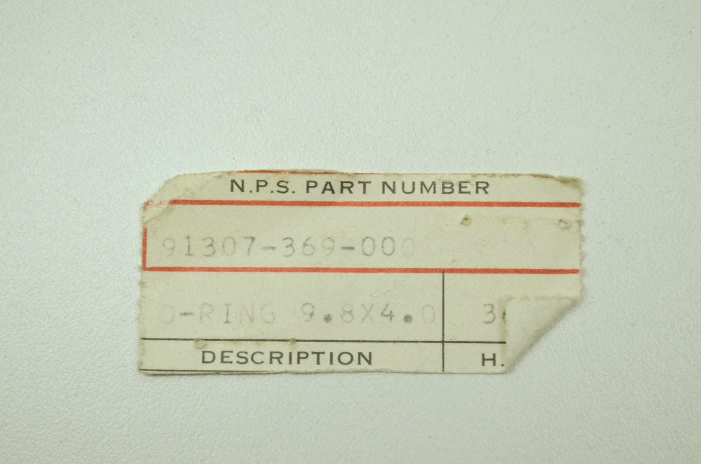OEM Honda 91307-369-000 O-Ring (9.8X4.0) NOS
