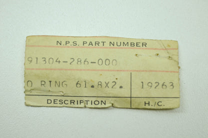 OEM Honda 91304-286-000 O-Ring (61.8X2.0) NOS