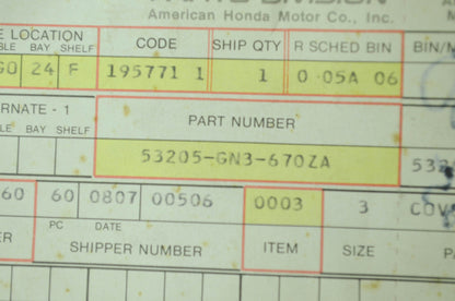 OEM Honda 53205-GN3-670ZA Cover NH122 NOS