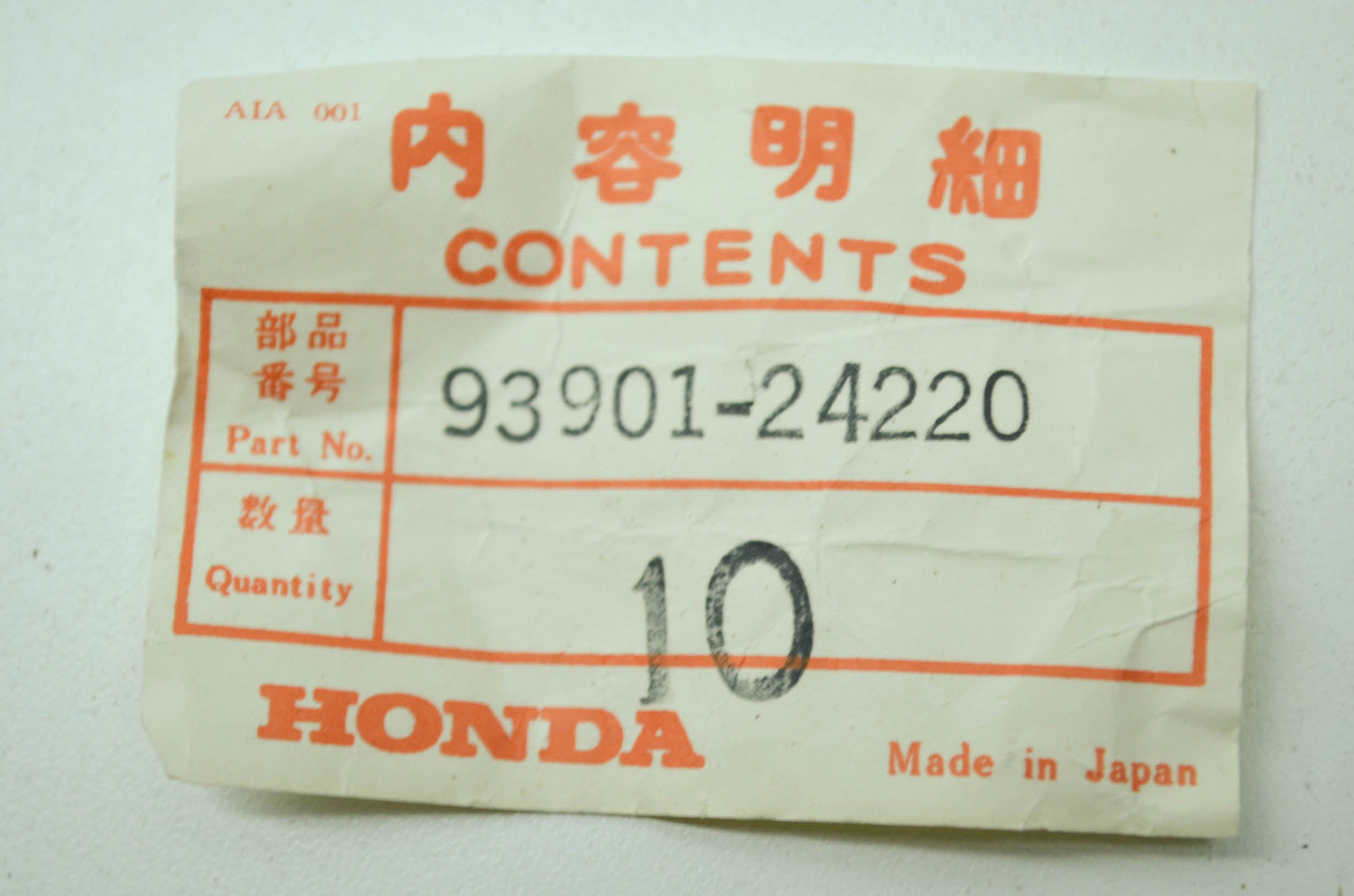 OEM Honda 93901-24220 Tap Screw (4X10) Qty 2 NOS