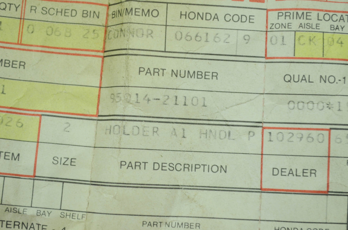 OEM Honda 95014-21101 Handlebar Holder A1 NOS