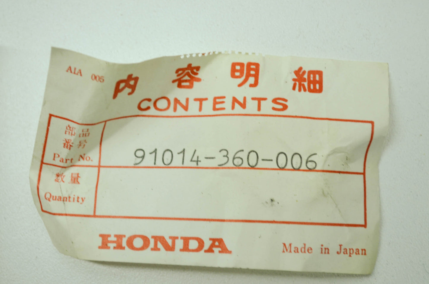 OEM Honda 91014-360-006 Bearing 15x22 NOS