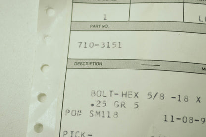 Hex Bolt Edger Blade Shaft NOS