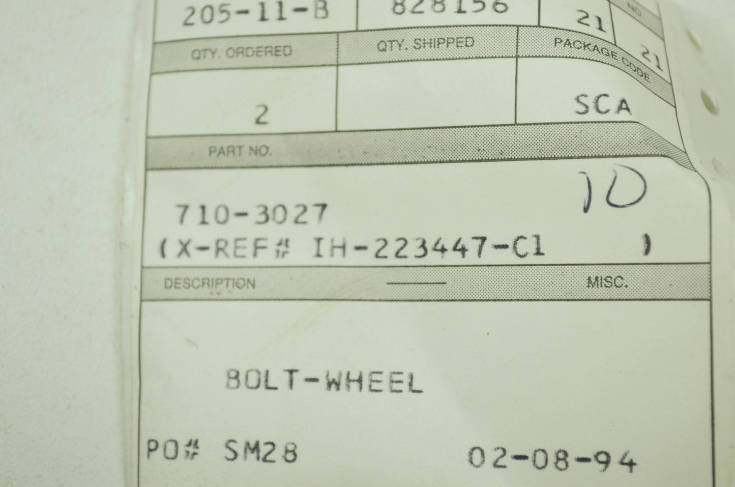 Wheel Bolt NOS