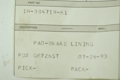 Brake Pad Lining NOS