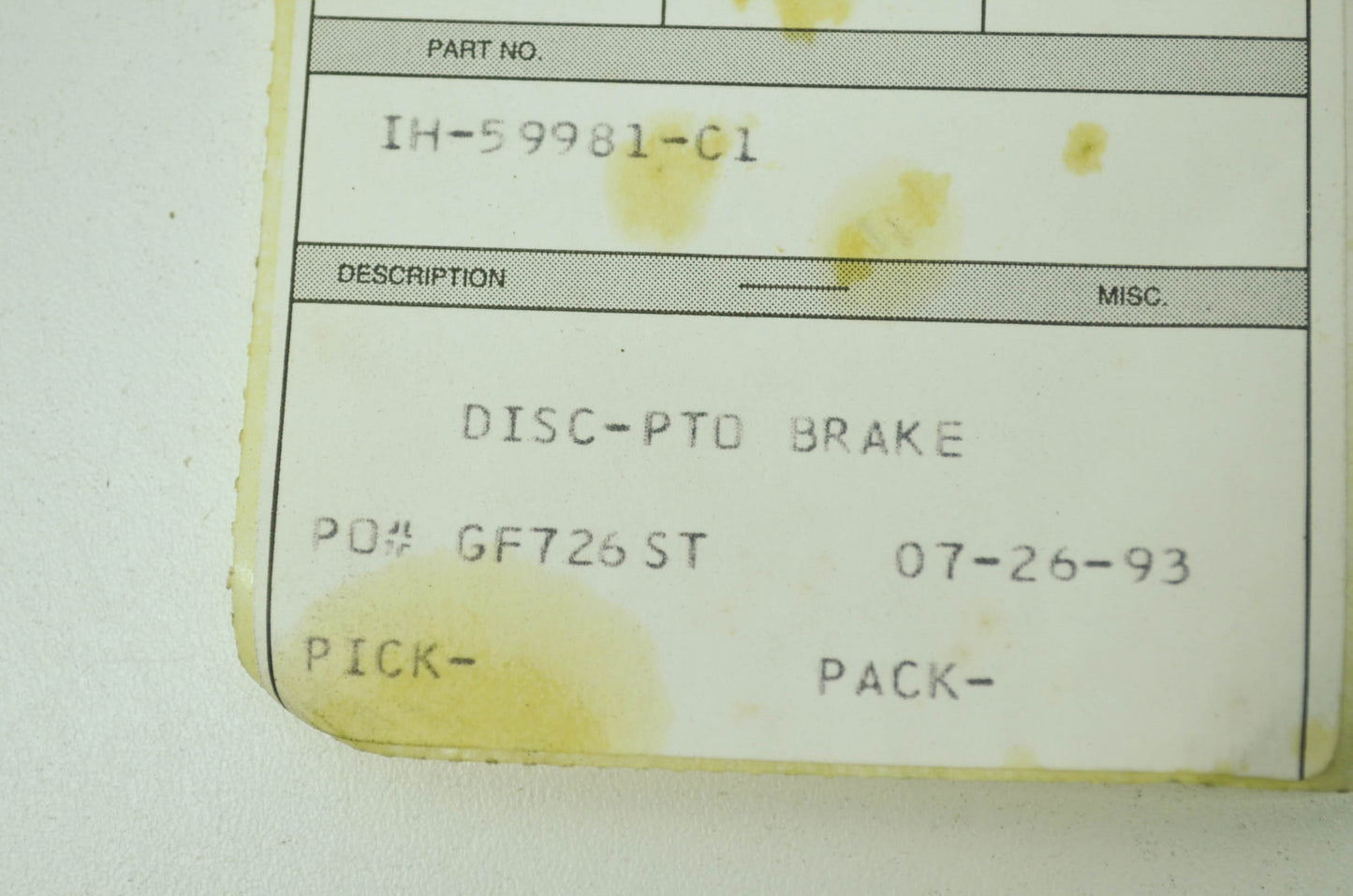 PTO Brake NOS
