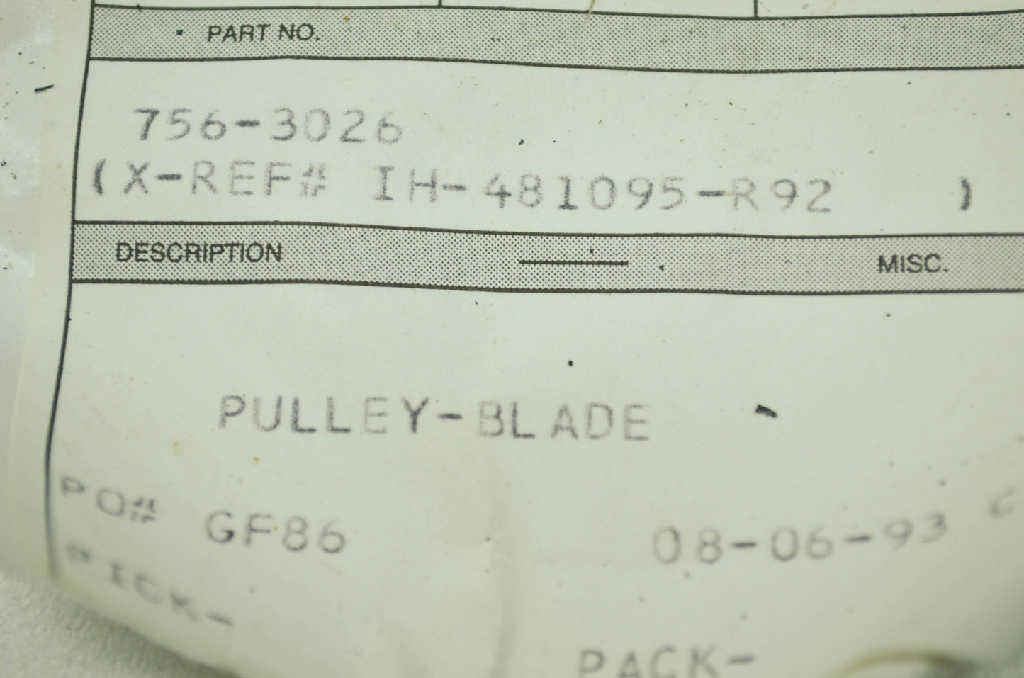 Blade Pulley NOS