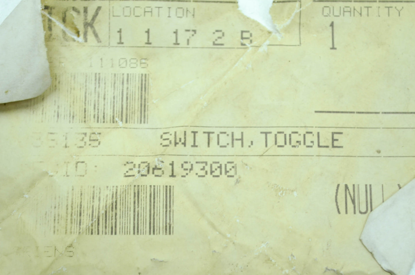 Gravely 20619300 Switch NOS