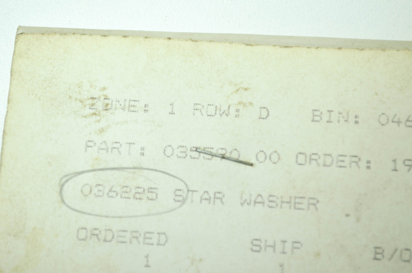 NEW Gravely Star Washer NOS 03559000