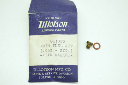 NEW Tillotson Main Fuel Jet NOS 11385