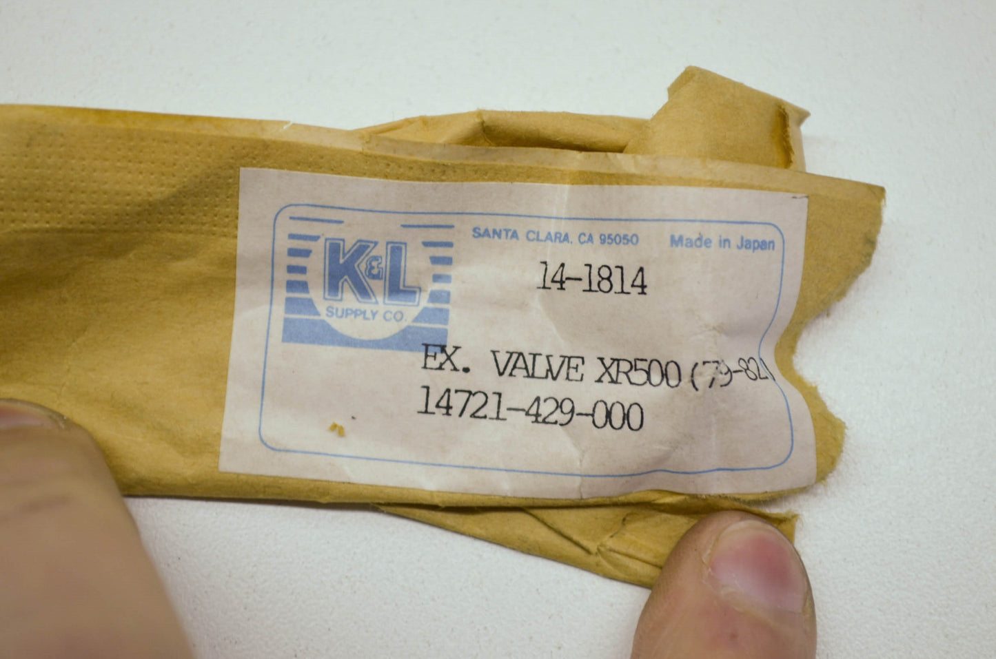NEW OEM K&L Honda Exhaust valve XL500 FT500 NOS