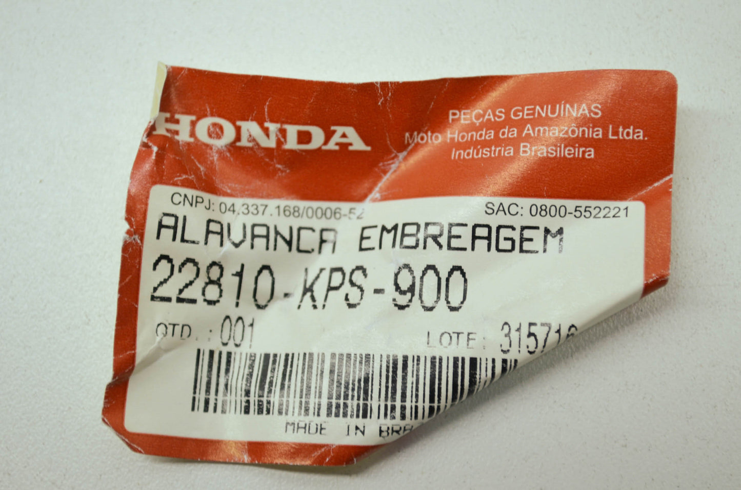 OEM Honda 22810-KPS-900 Clutch Lever NOS