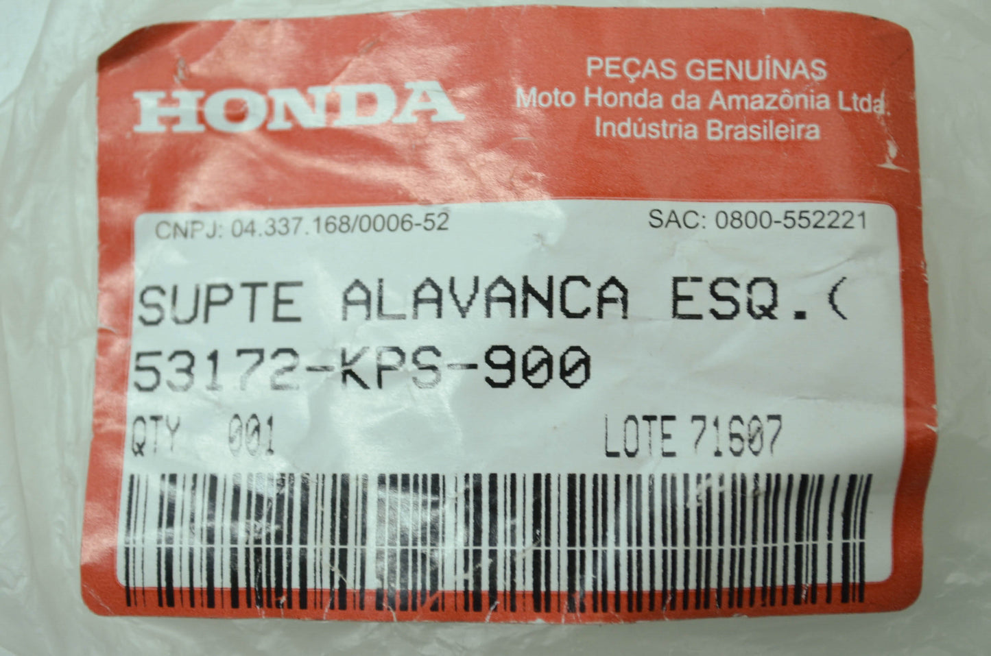 OEM Honda 53172-KPS-900 Left Bracket NOS