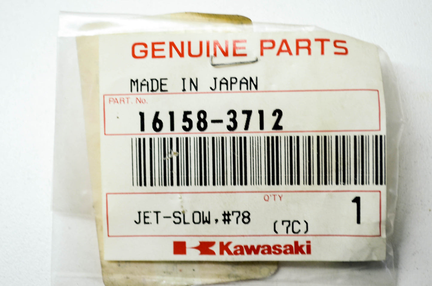 OEM Kawasaki 16158-3712 Slot Jet #78 NOS