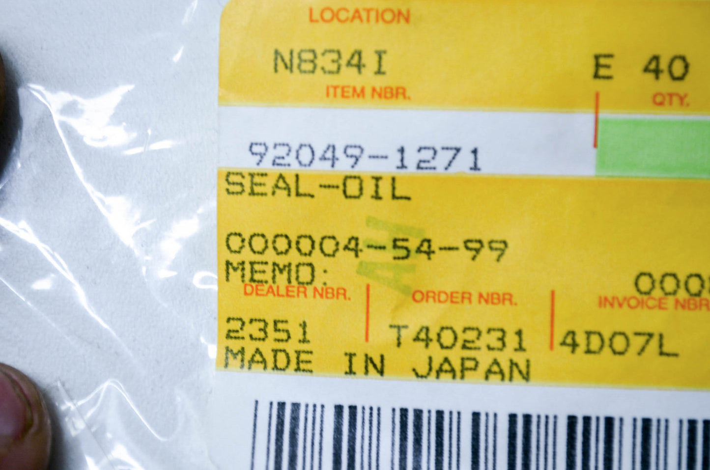 OEM Kawasaki 92049-1271 Oil Seal NOS