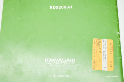 OEM Kawasaki 99920-1216-01 Owner's & Service Manual KDX200A