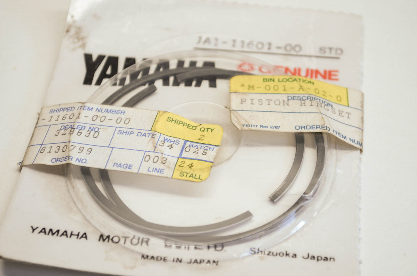 OEM Yamaha 1a1-11601-00-00 Piston Ring Set STD NOS