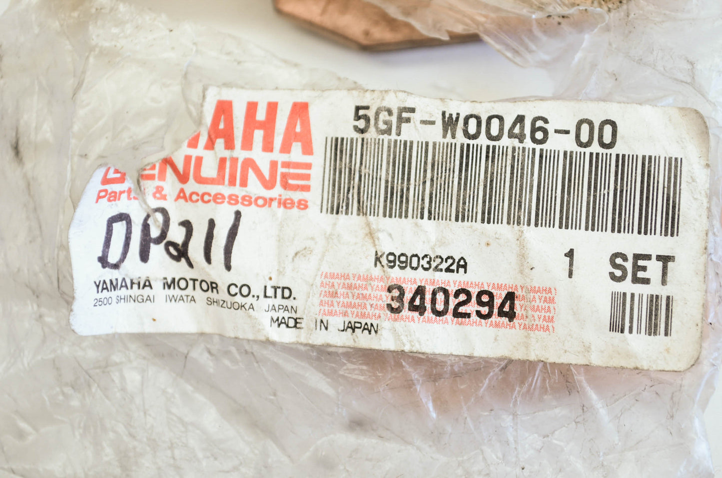 OEM Yamaha 5gf-w0046-00-00 Brake Pad Kit 2 Qty 2 NOS