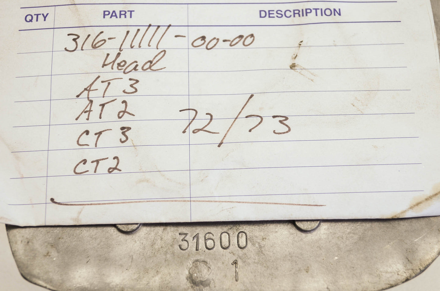 OEM Yamaha 316-11111-00-00 Cylinder Head 1 NOS