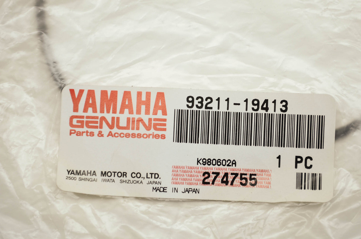 OEM Yamaha 93211-19413-00 O-Ring NOS