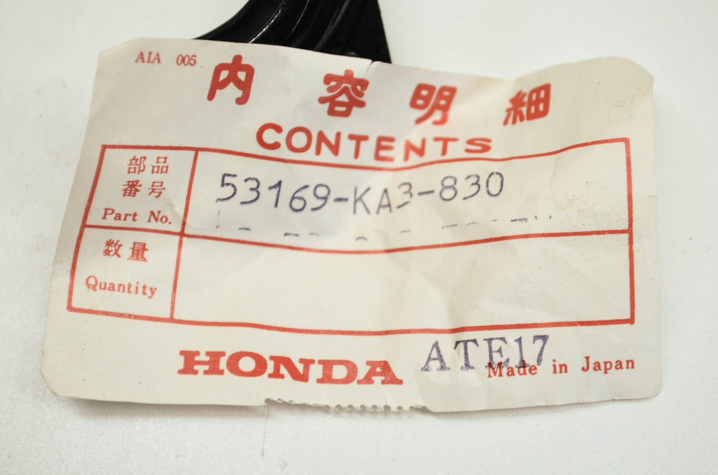 OEM Honda 53169-ka3-830 Housing Cover B NOS